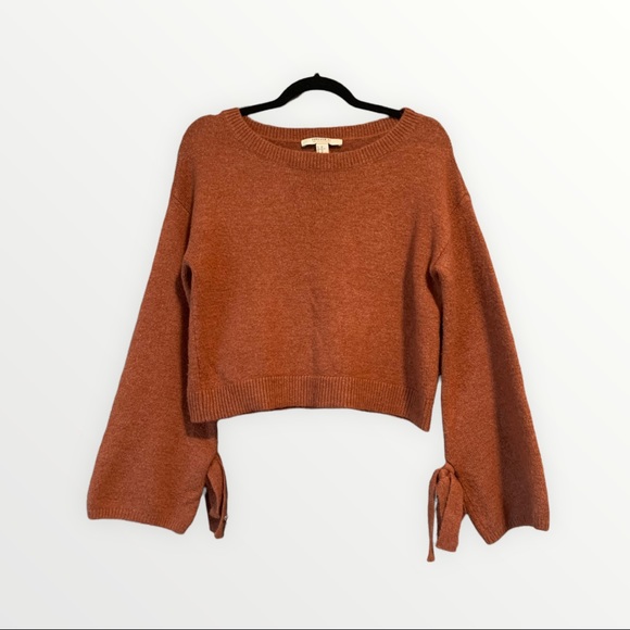 Sweaters | Burnt Orange Cropped Bell Sleeve Sweater | Poshmark